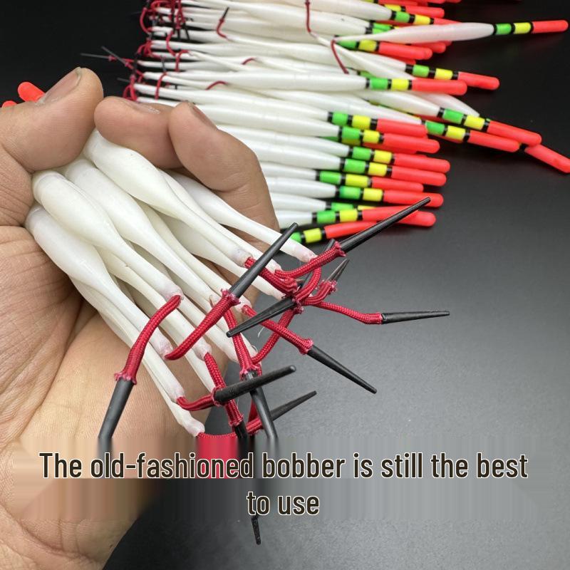 Traditional Eye-Catching Nylon Fishing Bobber for Beginners - Old-Fashioned, Hollow Plastic Float for Seniors
