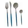 Stainless Steel Cutlery Set - Kinvara - 8 Pcs - Silver - Blue - Polished - Stain-resistant - Standard