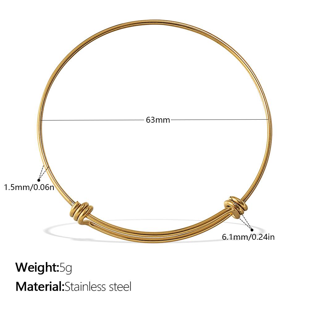 French Simple Opening Fine Bracelet Irregular Cold Wind Stainless Steel Diy Pendant Retro Personalized Bracelet