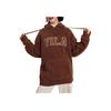 Fila Letter Print Hooded Sweatshirt Unisex Tops Khaki F11U339203F-DK