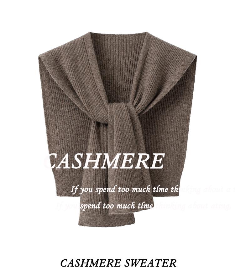 100% Pure Cashmere Knitted Shawl: All-Season Versatile Scarf & Cape