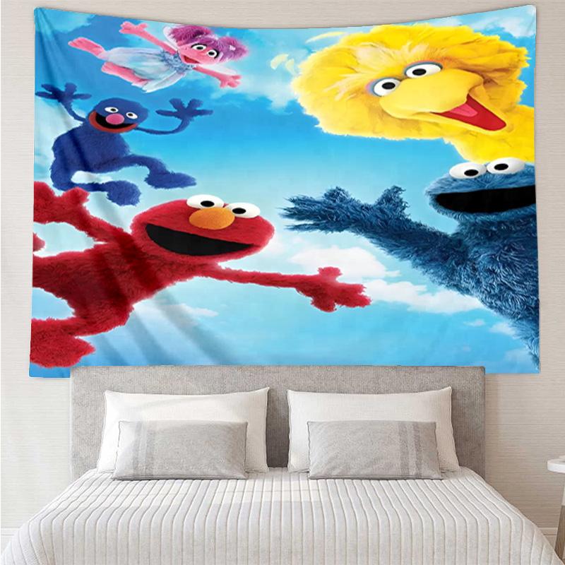 Se-same Characters Tapestry, Unique Design Tapestry, Wall Decor for Bedroom,Livingroom, Playroom,Heartwarming Fan Holiday Gifts