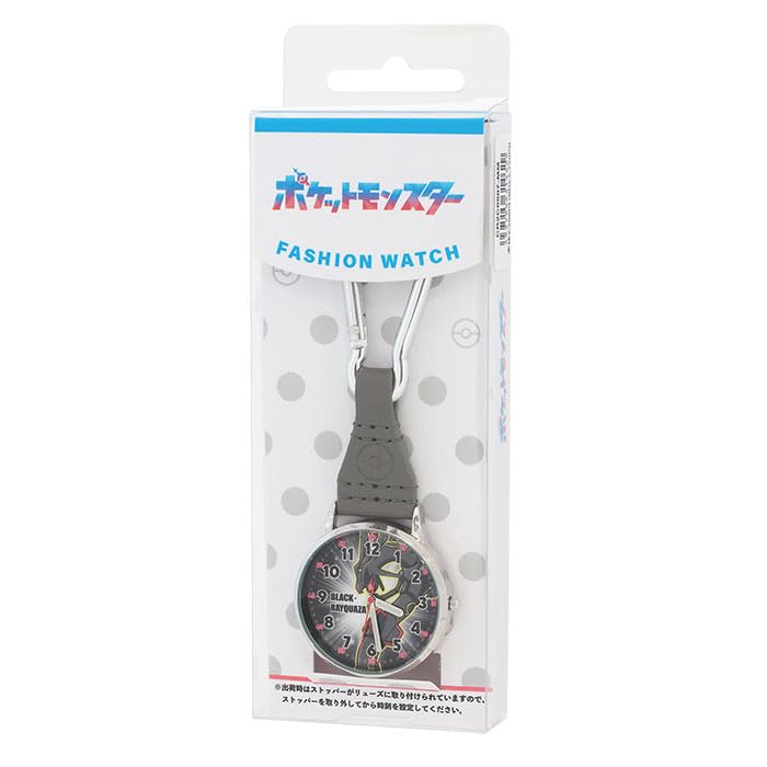 J-AXIS Pokmon Carabiner Watch Black Rayquaza Hook Watch CP3A0006-GY Boys Gray