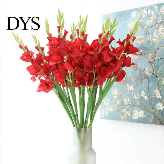 Reusable Fake Gladiolus Artificial Flower Realistic Silk Home Office No Watering Wedding Party Indoor Outdoor Faux Bloom Decoration Lifelike