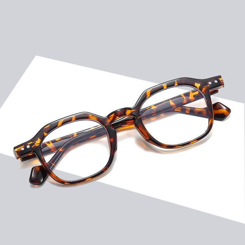 2022 Retro Metal Hinge Square Blue Light Glasses with Rivets