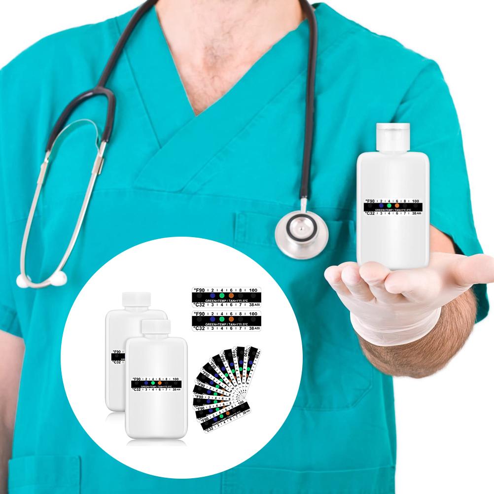 Kit Completo per Test delle Urine 12 Pezzi Include Flaconi con Striscia Test Temperatura Bottiglia Portatile da Viaggio Termometro Adesivo