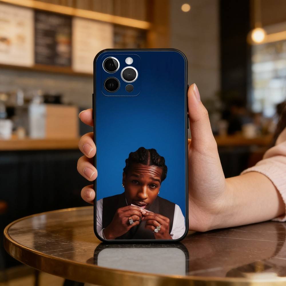 P-Papper A-ASAP Rocky Phone Case For iPhone 17,16,15,14,13,12,11 Plus,Pro Max,Soft Silicone Black Cover