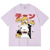 230 g/m² 100% Baumwolle Chainsaw Man V48 Power Cake Druck Unisex Schweres Baumwoll-T-Shirt