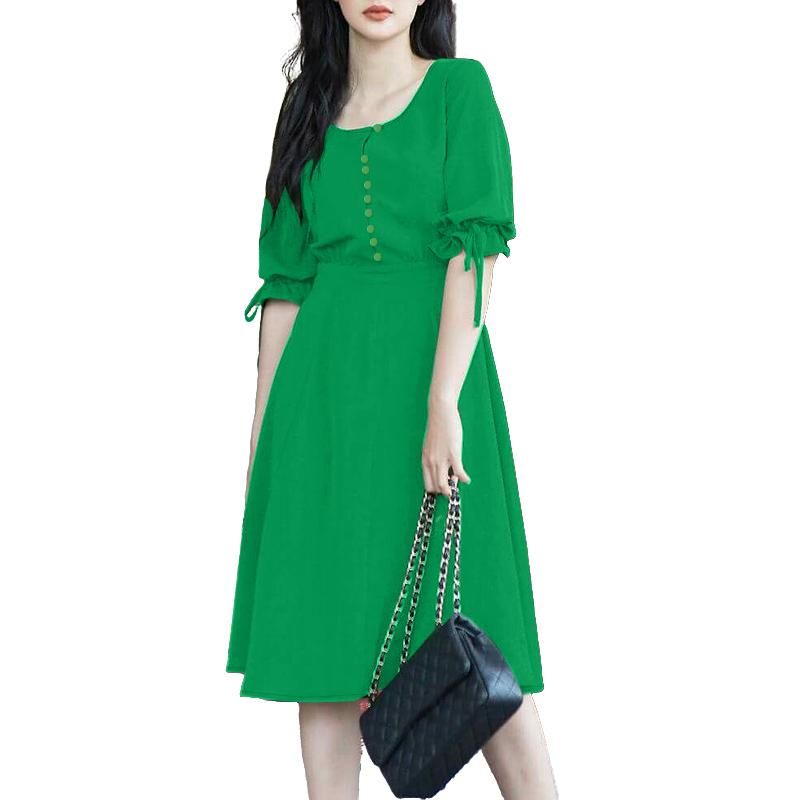 

ZANZEA Women Round Neck Loose Summer Short Sleeve Dress 5XL зелёный