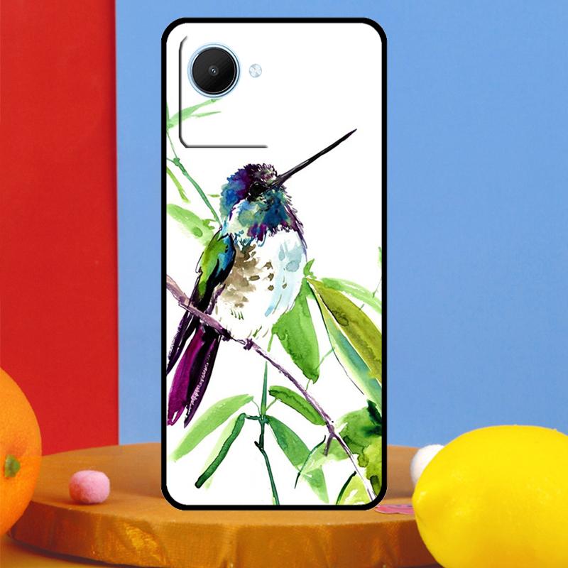 Hummingbird and Flowers For Realme C55 C53 C67 C51 C35 C33 C31 C30 C25s C21Y GT Neo 6 5 9 10 11 12 Pro Plus Case
