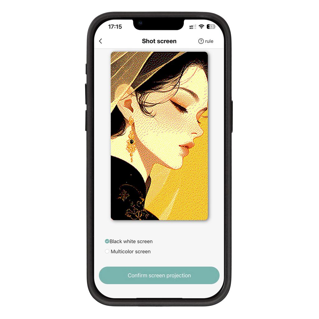 E Ink Phone Case for iPhone 13/14 Smart NFC Phone Case Photo,Black/White/Red/Yellow 4-Color