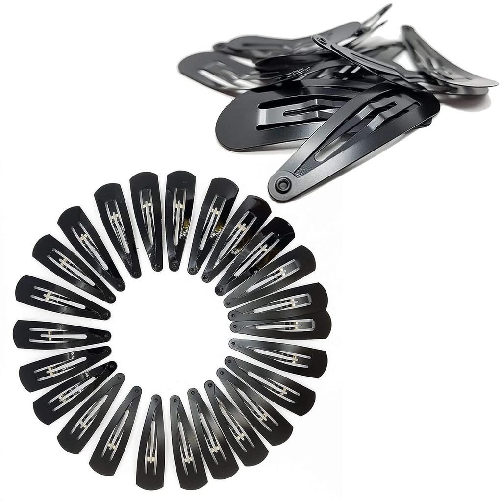TEMPERIA Tic Tac Hair Clips for Girls (Pack of 36pcs) (5cm) (Matte Black) - Tik Tak Pins for Women