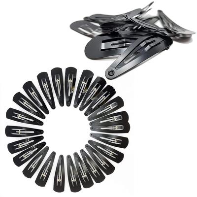 TEMPERIA Tic Tac Hair Clips for Girls (Pack of 36pcs) (5cm) (Matte Black) - Tik Tak Pins for Women
