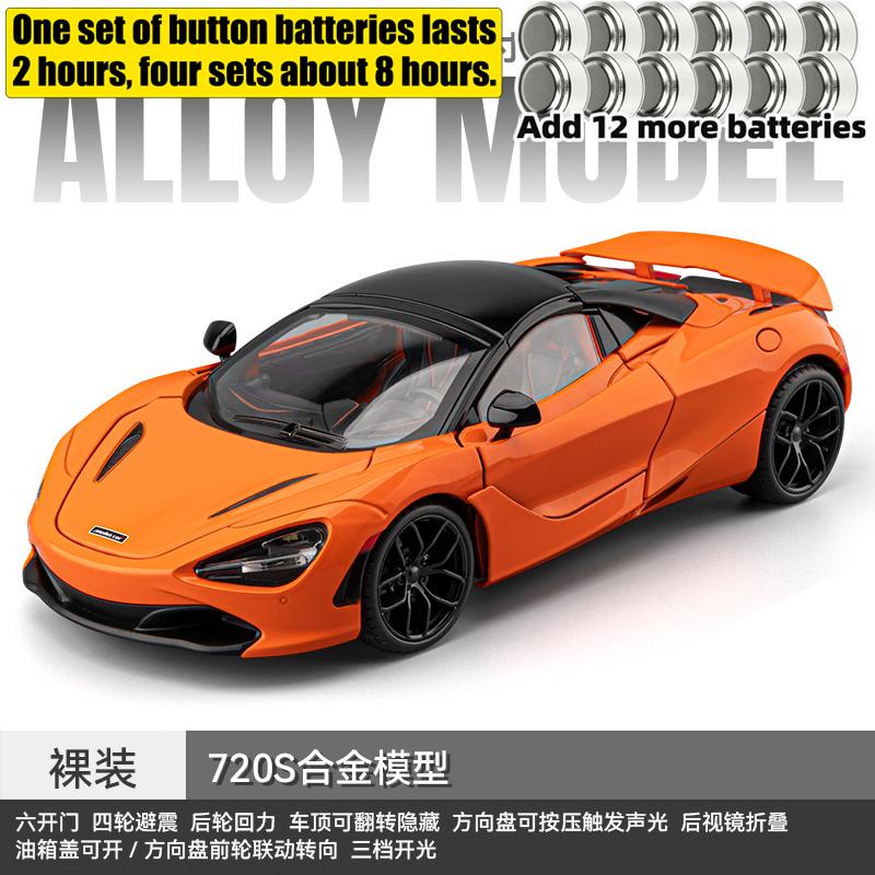 1:18 McLaren 720S Middenmotor Supercar Legering Sportwagen Model Diecast Metaal Hoge Simulatie Verzamelobject Auto Geluid En Licht Cadeau