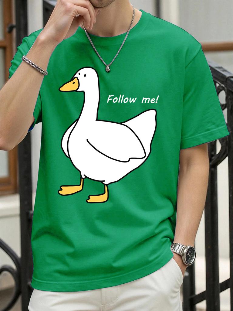 Follow The Goose Printing TShirt Women Cotton Summer Tops Comfortable Loose ONeck Short Sleeve T Shirts Casual Womans Clothes