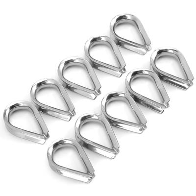 8MM Stainless Steel Boat Wire Rope Clamps Cable Protective Rings Thimbles Clamps