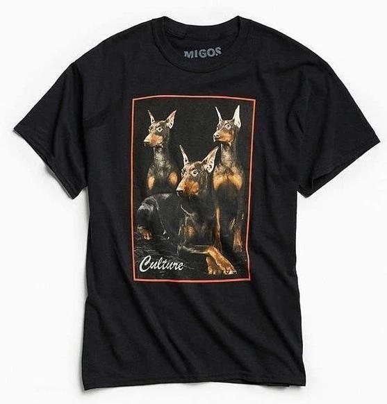 Migos Culture DOBERMAN 100% Хлопок Футболка Мужские Футболки Топ НОВЫЙ 100% Оригинал S