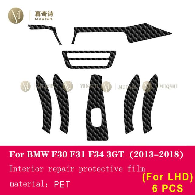 For BMW F30 F31 F34 GT 2013-2018 Car Interior Carbon Fibre Film 5D PET Center Console Anti Scratch Resist Film Accessories Refit