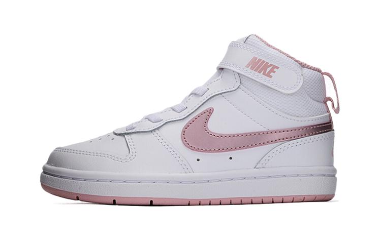 

Nike Court Borough 2 Mid Casual Slip Resistant Abrasion Resistant Mid top Kids Skateboarding Shoes White Pink Kids CD7783-105 35
