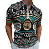 Giraffe Print Short Sleeve Polo, Half-Zip Collar, Stylish Casual Top