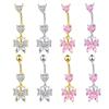 Elegant Navel Piercing Rings Zircon Belly Clicked Piercing Butterfly Belly Button Rings  Daily