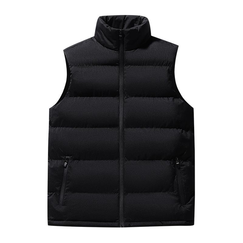 2026 Autumn and Winter New Vest Men and Women with the Same Cotton Plug Warm Cotton Vest Stand-up Collar Jacket Youth Plug Cotton Vest High