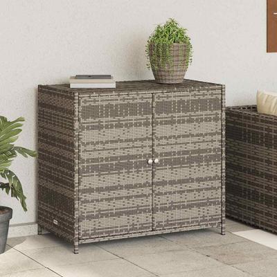 Vidaxl Szafka Ogrodowa, Szara, 83X45X76 Cm, Polirattan