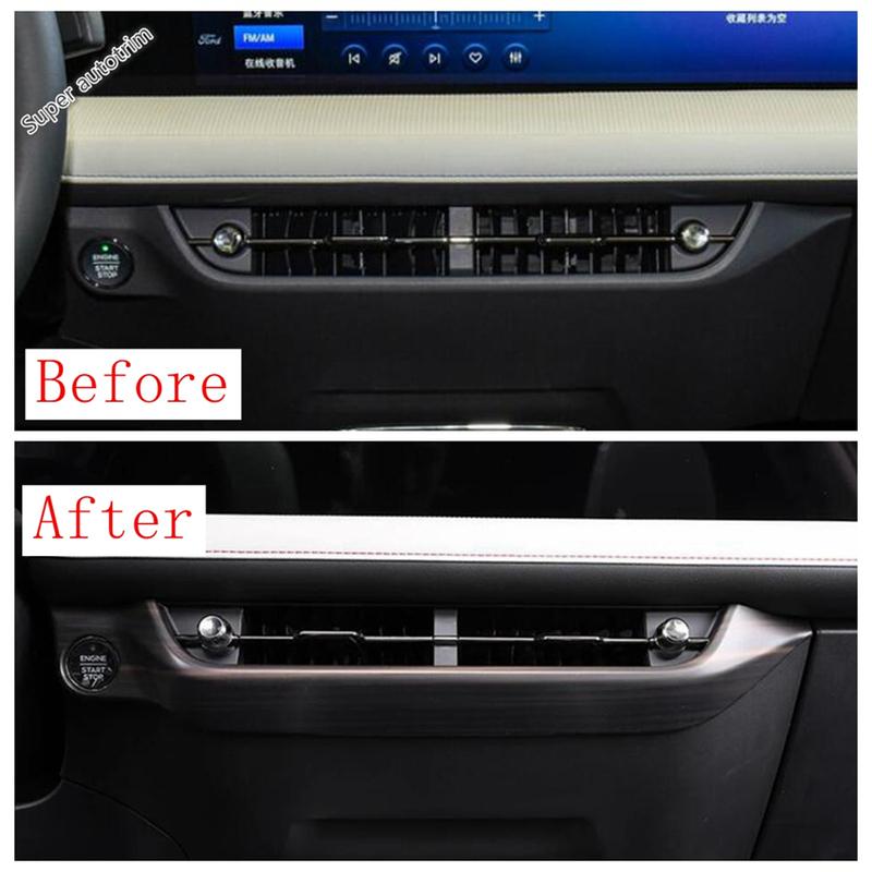 Dashboard Middle Air AC Conditioning Vent Outlet Start Stop Button Cover Trim Accessories For Ford Mondeo Fusion Evos