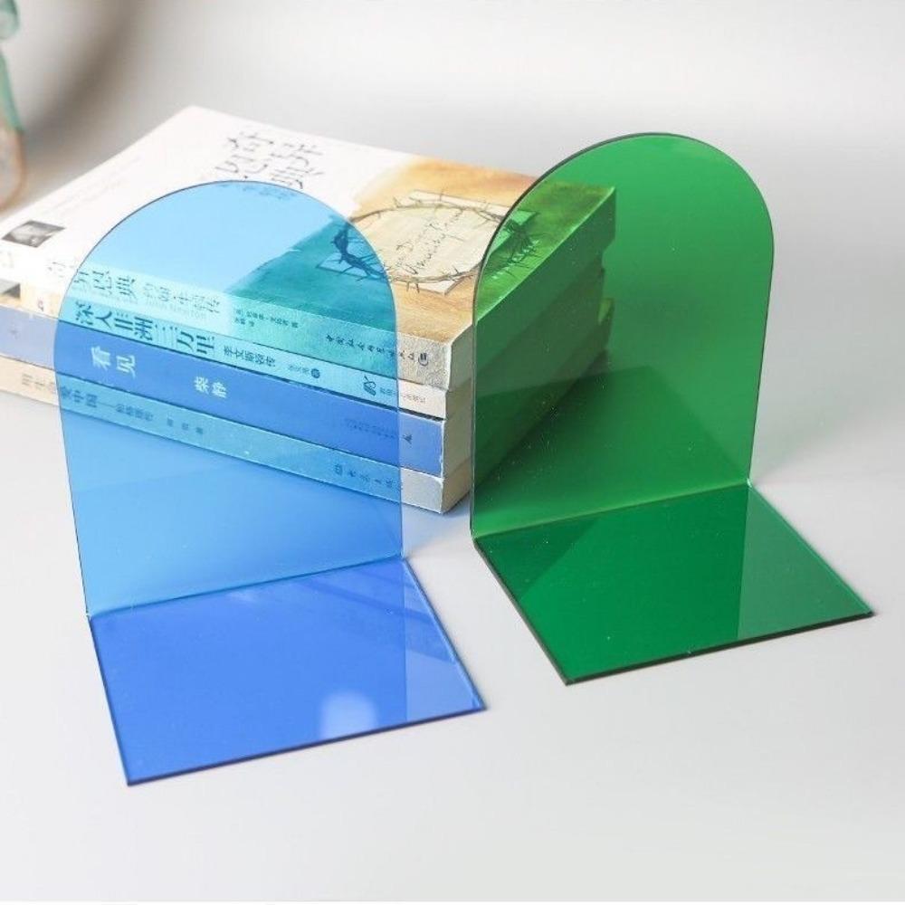 2PCS acrylic L-shaped book in the same color solid color transparent book baffle desktop fixed book