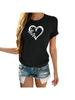 Love Heart Print Couple T Shirt Short Sleeve O Neck Loose Lovers' Tshirt Wounisex Unisex Tee Shirt Tops Clothes Camisetas Mujer