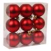 Set of 9 Red Plastic Baubles, 6 Cm In Size