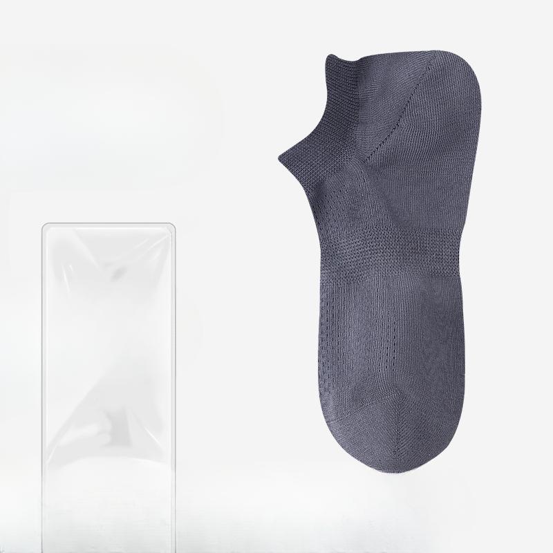 Men's Summer Thin Cotton Mesh Breathable Sweat Absorption Deodorant Shallow Mouth Invisible Socks