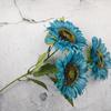 3 Heads/Bunch Decorative Wedding Decor DIY Craft Fake Flores Bouquet Artificial Flower Silk Sunflower Home Accessory 2024