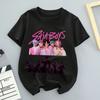 K-POP Saja Boys Print Short-Sleeved Spring Family Clothing for Boys and Girls Cute Cotton T-shirt for Boys and Girls