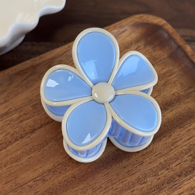 Summer Cream Color Flower Hair Claw For Woman Girl Sweet HairClip Plastics Hairpin Crab Barrette Female Fashion Hair Accessories