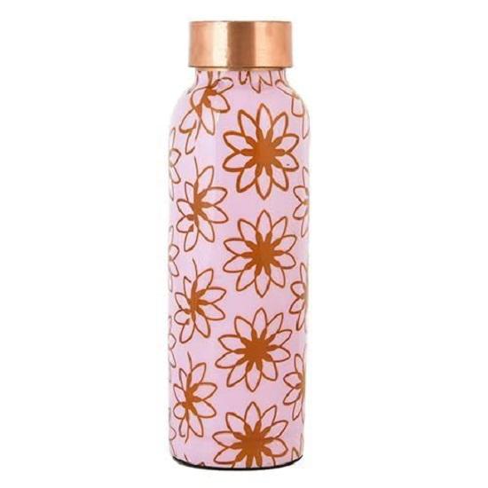 Copper Water Bottle 500 ML with Anti Oxidant Properties | Diwali Gifts for Family and Friends 100% Copper Water Bottle (Peach, 500 Ml)