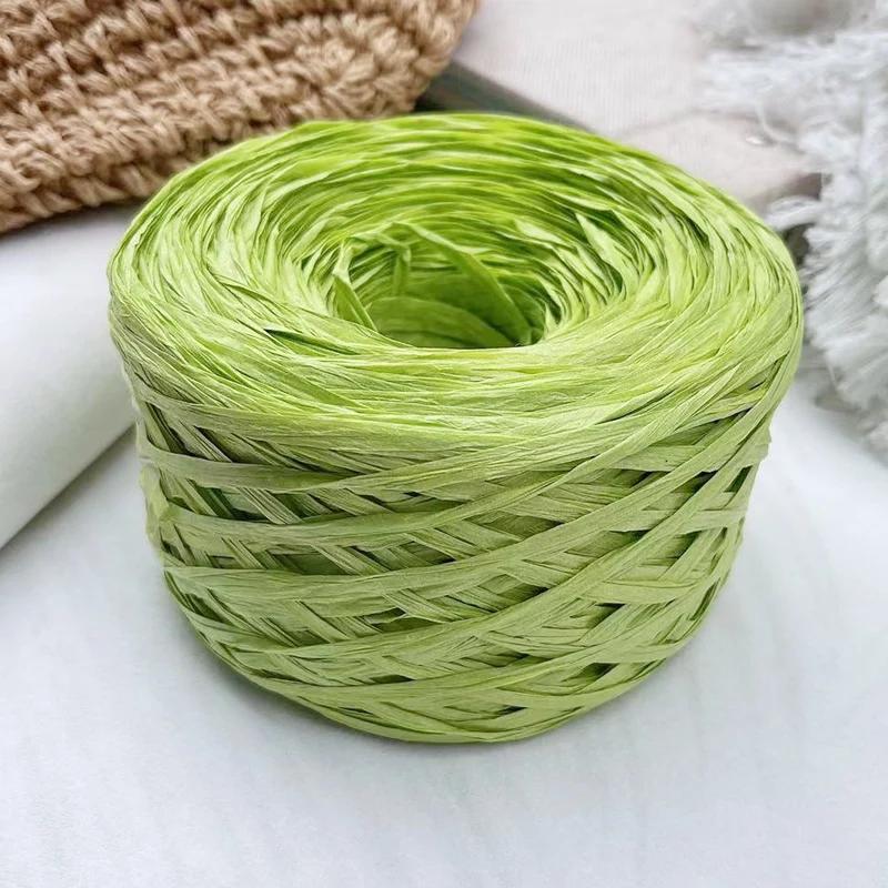 180m Raffia Yarn Paper Grass 100g/pcs for Knitting and Crochet Handmade Diy Straw Hat Bag Doll Slippers Weave Soft Yarn Thread