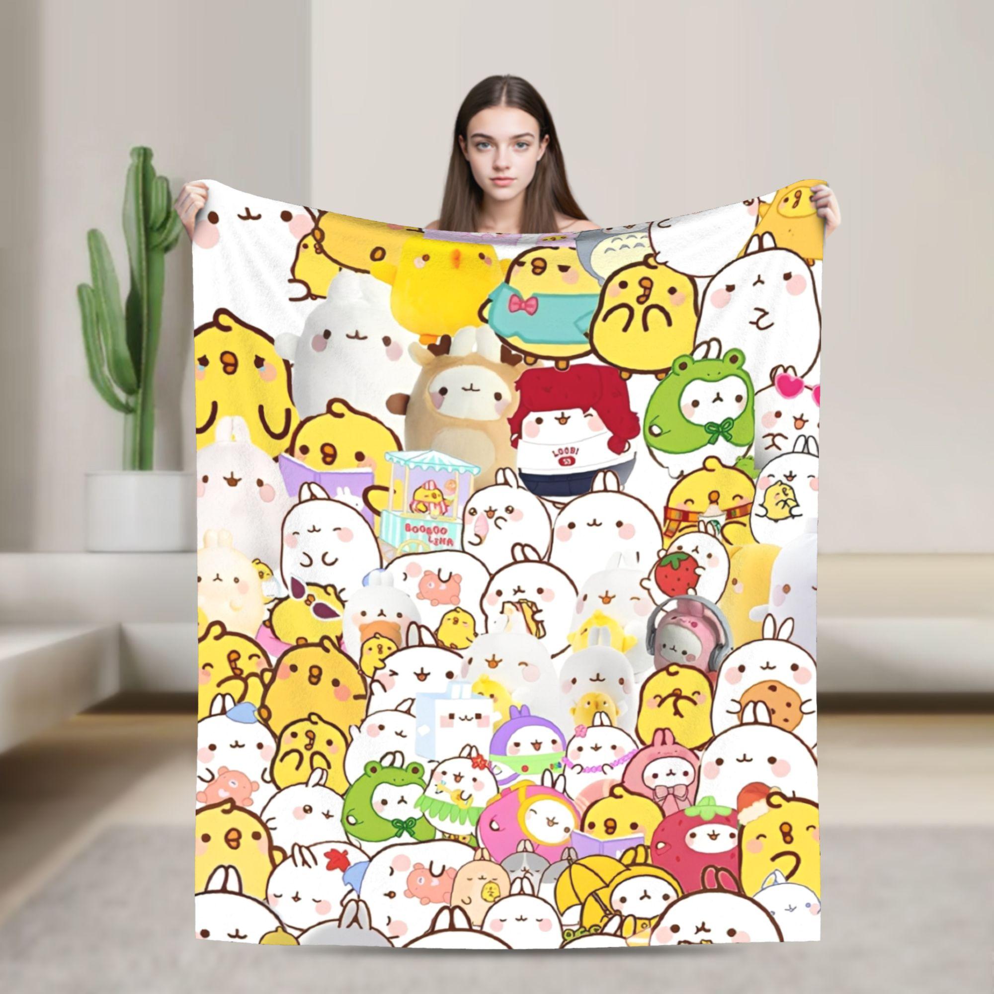 

Molang Funny Cartoon Blanket Super Soft Cozy Throw Blankets for Couch 50x60 Inch Multi-size Bedspread 30x40in