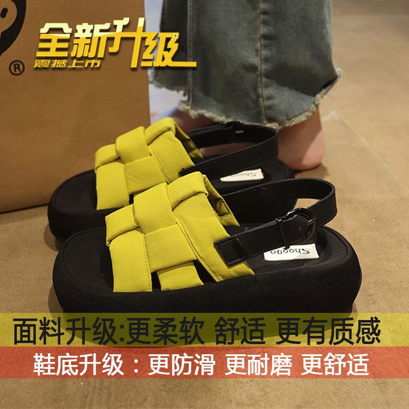 

Универсальная юбка пляжные римские сандалии ins носить 2025 новый летний интернет-знаменитость платформа плетеные сандалии женские 40