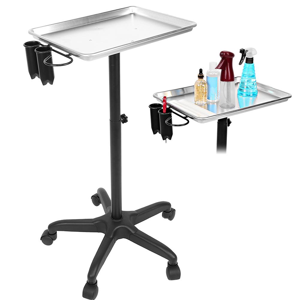 Hair Salon Trolley Adjustable Height Aluminum Alloy Rolling Cart for Barber Shop