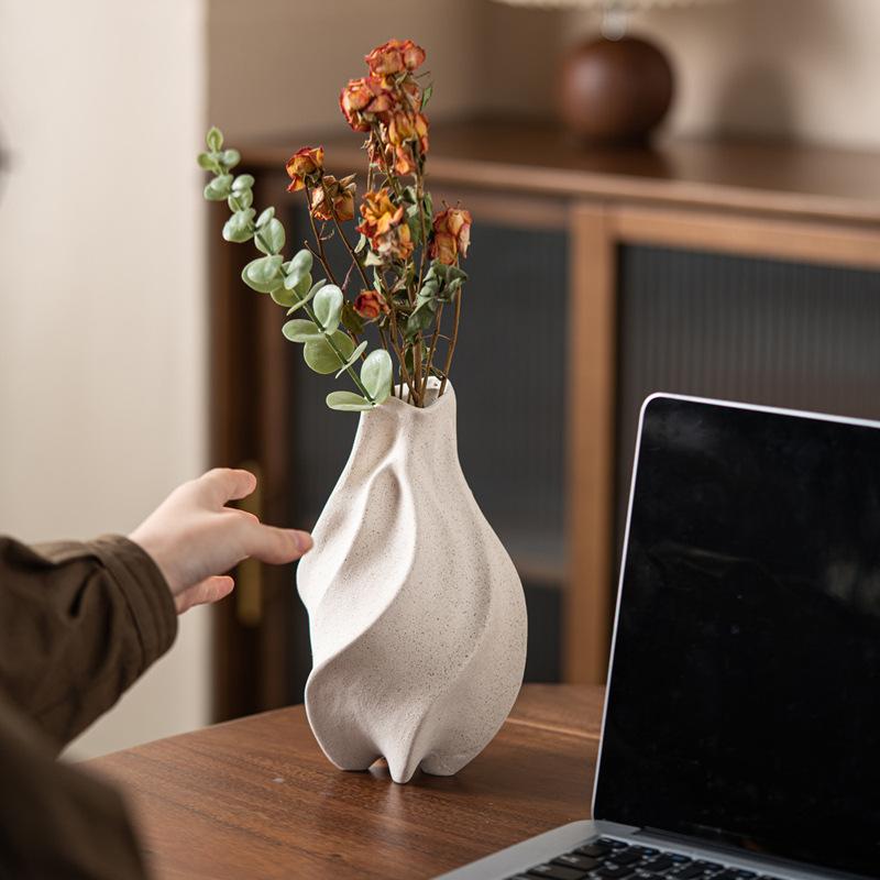 Kreative Wassertropfen Dreh-Muster Keramikvase High-End Heim Desktop Einfaches Dekoratives Ornament