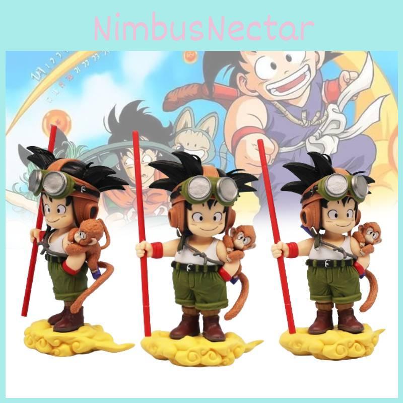 Detailed 16cm Pvc Goku Q Version Standing In Flight Suit Anime Figure Dragon Ball Z Character Statue