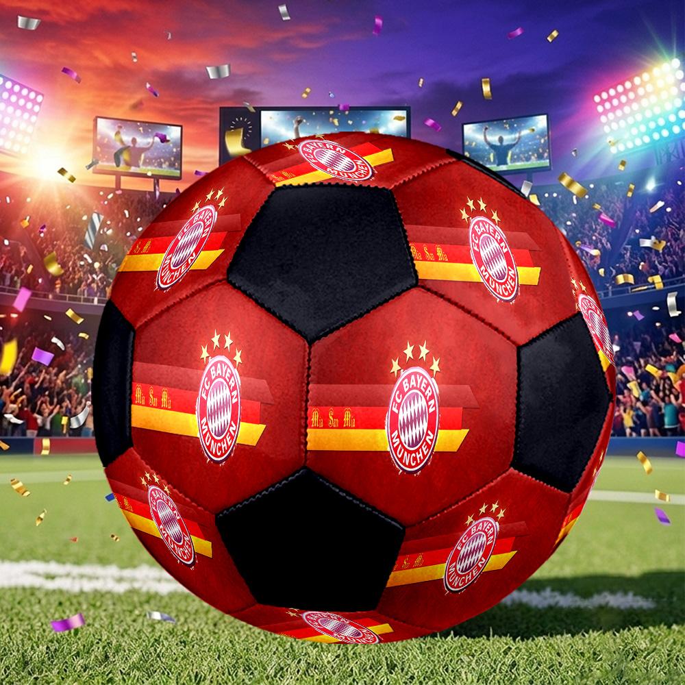 1pc Bayern Munich Crest Standard Size 5 Soccer Ball, Durable Game Soccer Ball for School Park Training & Daily Entertainment Zq7141