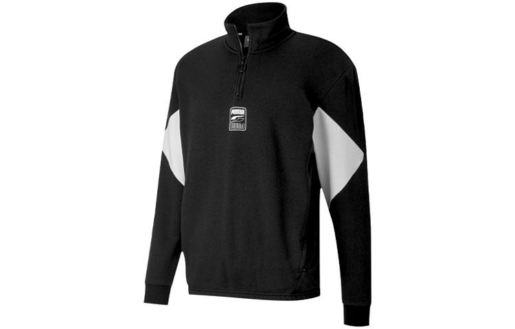 PUMA Sweatshirts Men s Black Stand Collar Moderate Regular 585280-01 S
