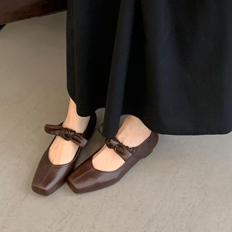 Modische Damen-Halbschuhe mit Höhenvergrößerung Damen Mary Janes Schuhe 2025 Neue Mode Schmetterlingsknoten Damen Ballerinas Slipper
