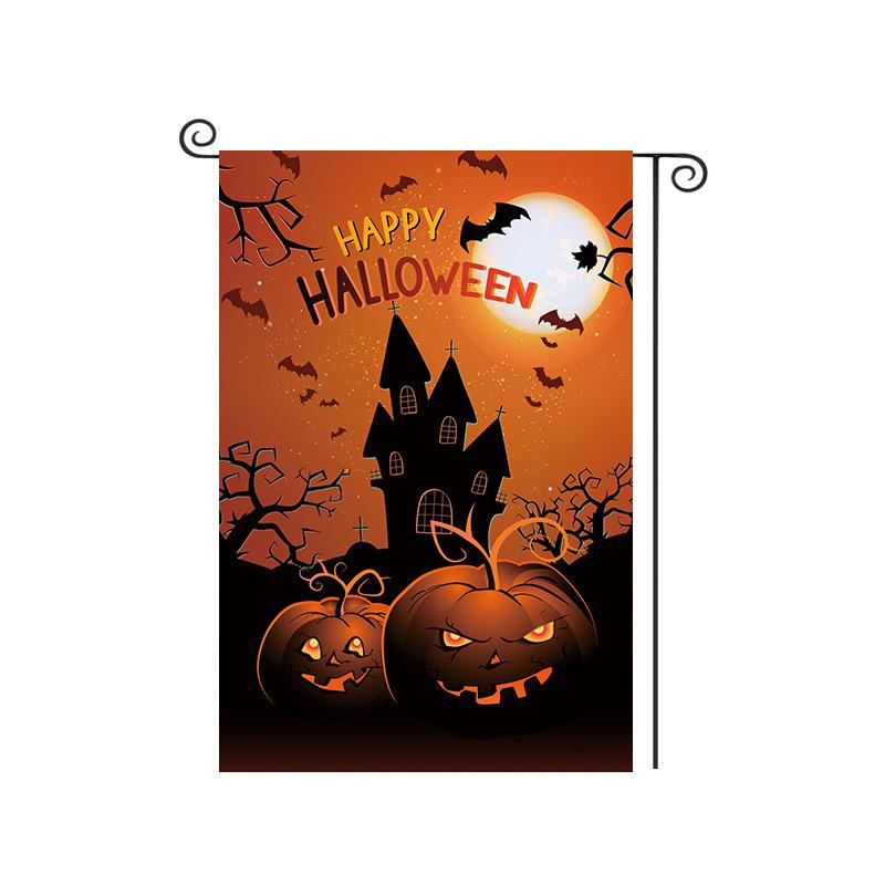 Cross-Border Happy Halloween Ghost Garden Flag with Pumpkin and Cartoon Design