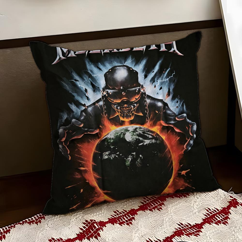 Band MMegadeths Cushion Cover Reversible Soft Durable Pillow Cover Home Car MultiScene Use for Daily Comfort