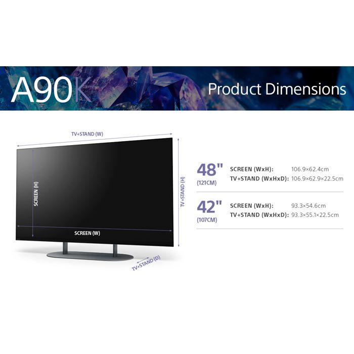 Télévision OLED - SONY - XR42A90KAEP - 4K UHD 106 Cm - Dolby Atmos - Smart TV Wi-Fi