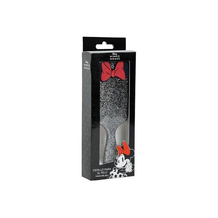 Brosse à cheveux Minnie Mouse - CERDÁ LIFE'S LITTLE MOMENTS - Démêlage - Noir - Design imprimé Minnie Mouse - Portable