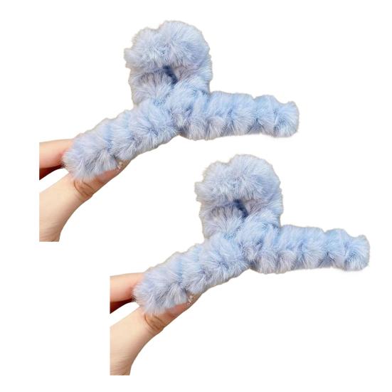 Hair Claw Plush Decor Strong Grip Back Head Hair Clip Women Large Shower Hair Clamp Hair Styling Tool
